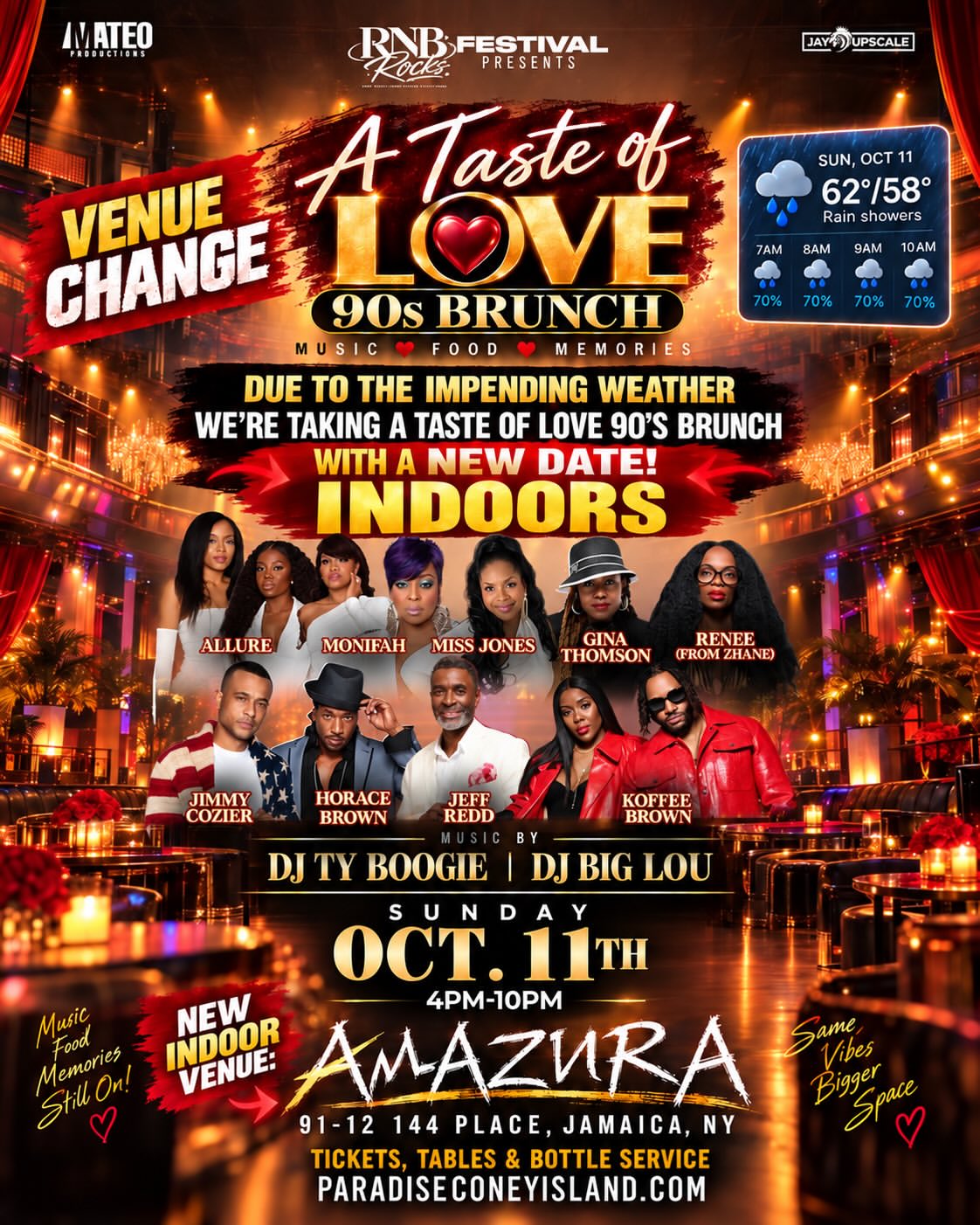 A Taste of Love 90s Brunch event flyer